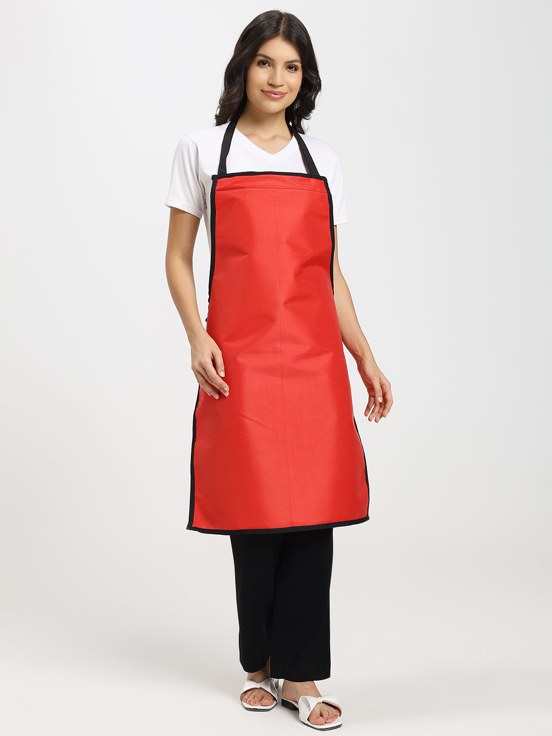Red Waterproof Kitchen Apron – PVC-Coated