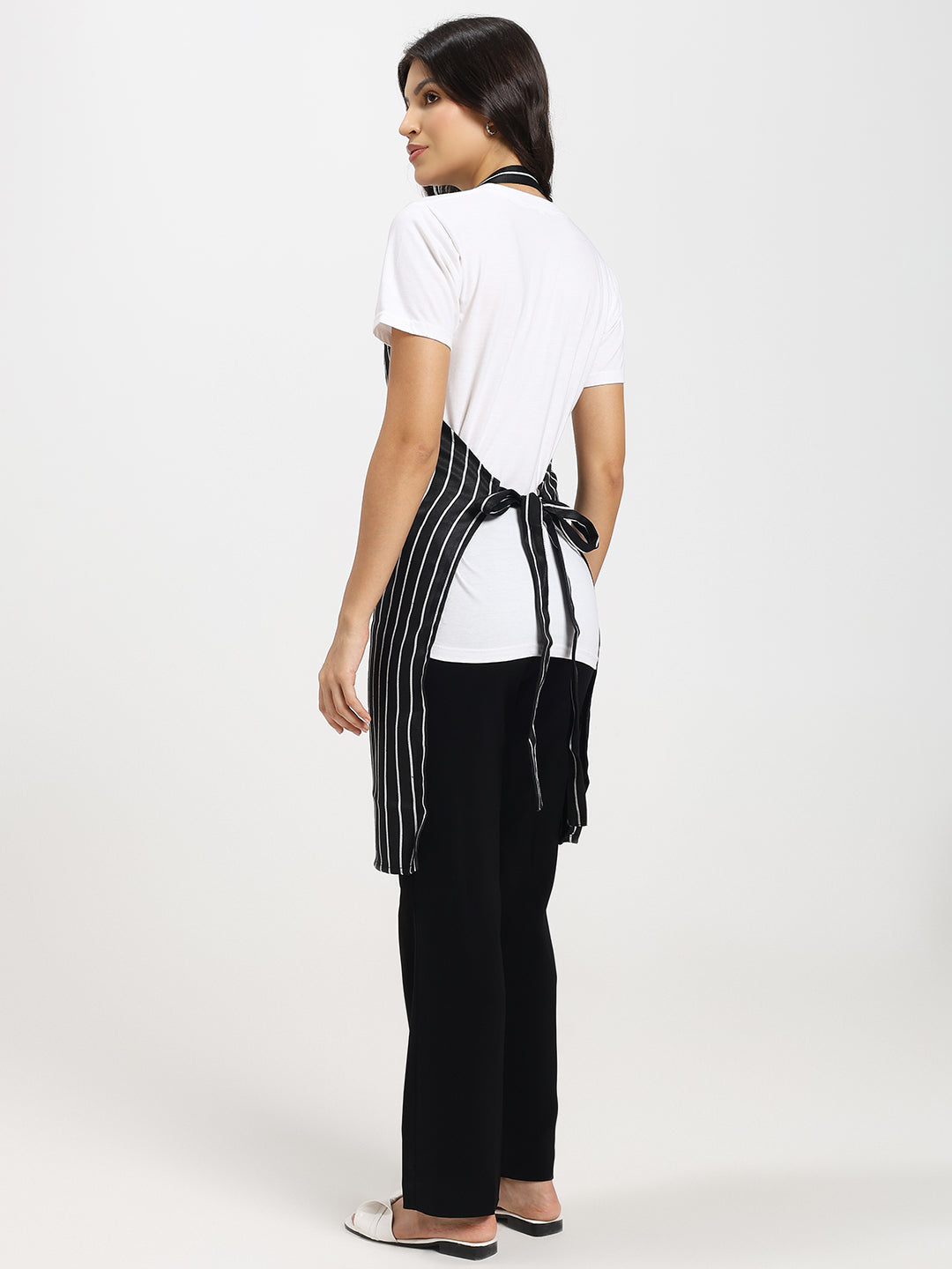 Striped Kitchen Apron with Adjustable Neck Strap
