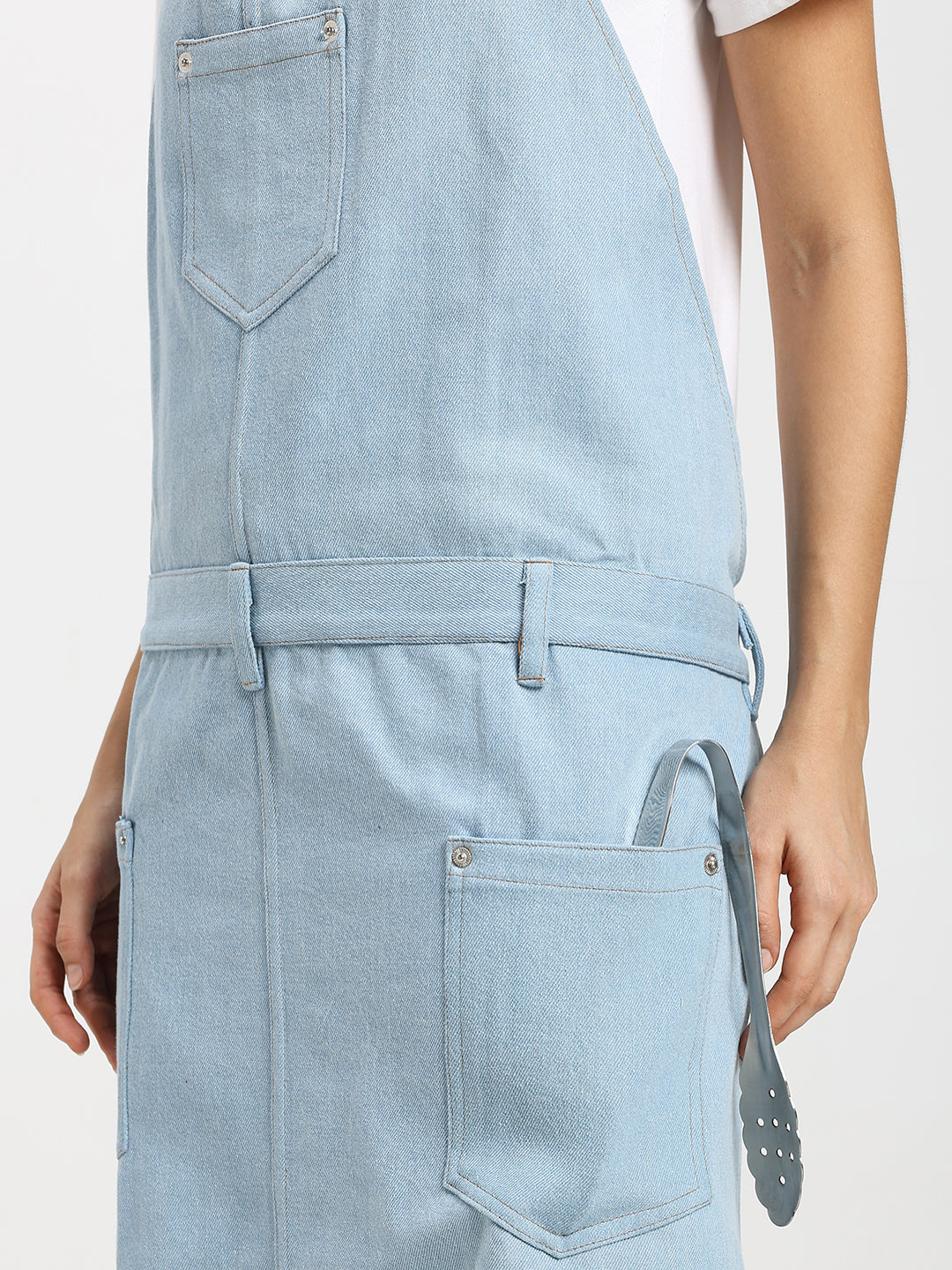 Premium Light Blue Multi-Purpose Denim Apron Unisex Adjustable Utility Apron with Tool loops