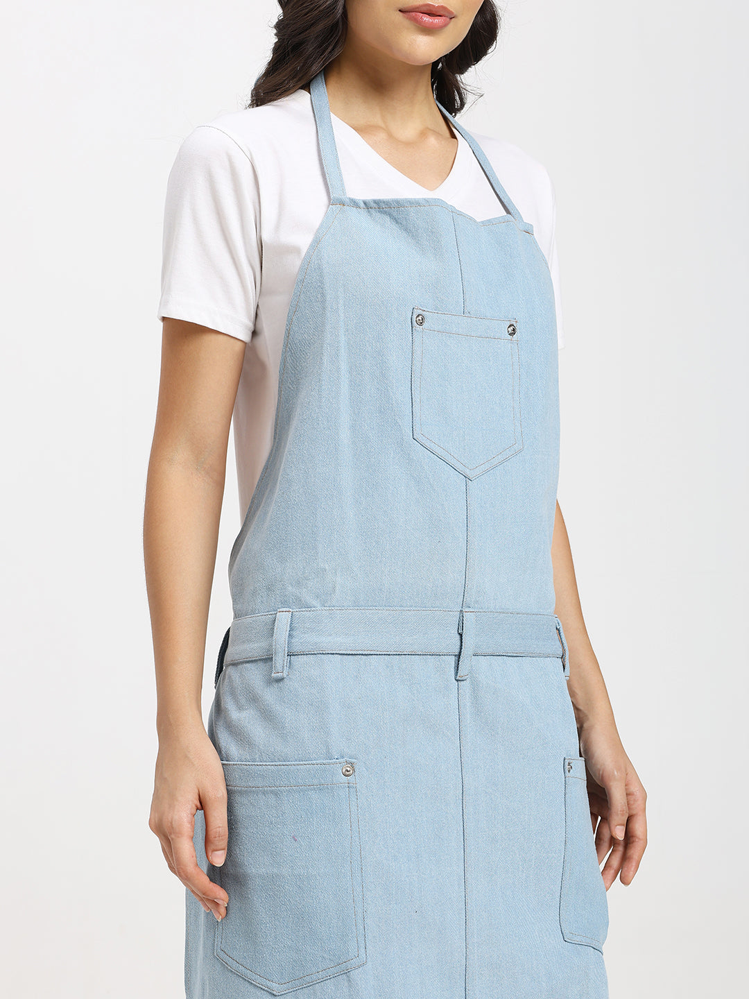 Premium Light Blue Multi-Purpose Denim Apron Unisex Adjustable Utility Apron with Tool loops
