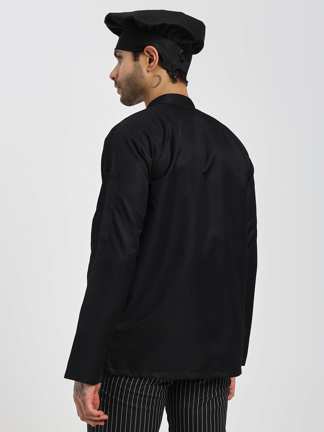 Fixed Button Chef Coat with Sleeve Pocket - White Color