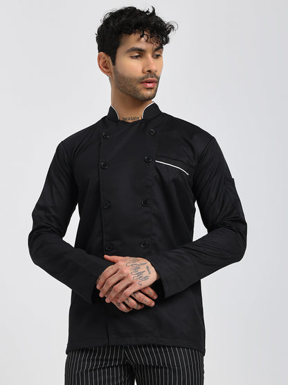 Black Chef Coat with White Highlights