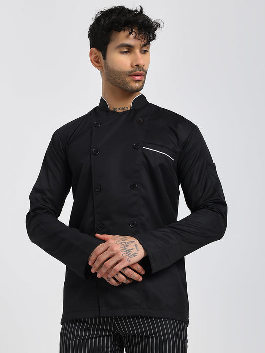 Black Chef Coat with White Highlights