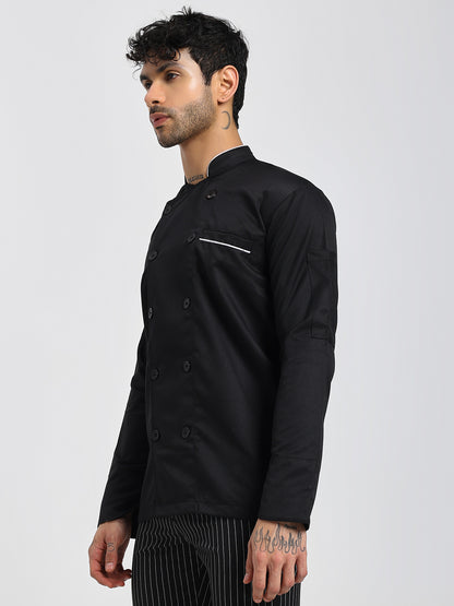 Black Chef Coat with White Highlights