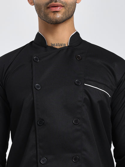 Black Chef Coat with White Highlights