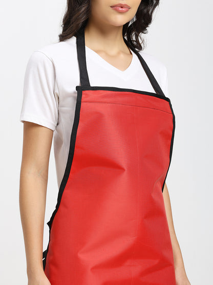 Red Waterproof Kitchen Apron – PVC-Coated