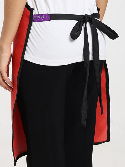 Red Waterproof Kitchen Apron – PVC-Coated
