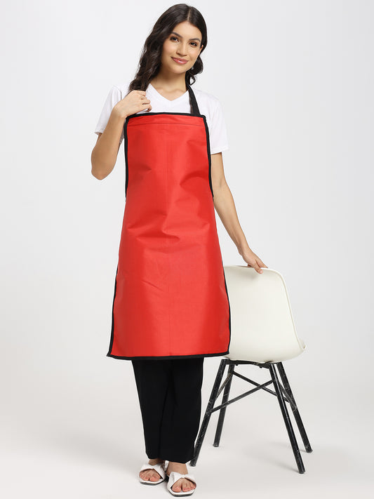 Red Waterproof Kitchen Apron – PVC-Coated