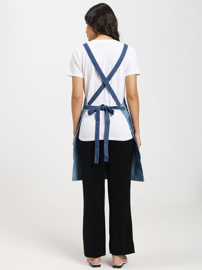 Heavy-Duty Denim Utility Apron for Men & Women, Multi-Pocket, Adjustable Apron