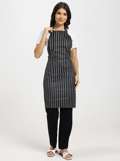 Striped Kitchen Apron with Adjustable Neck Strap