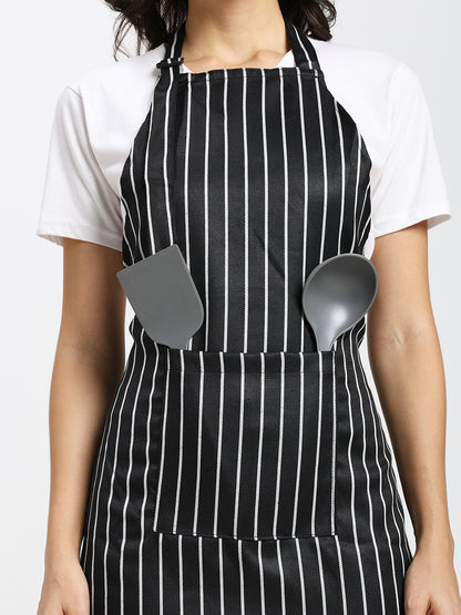 Striped Kitchen Apron with Adjustable Neck Strap