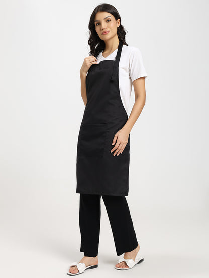 Black Kitchen Apron with adjustable Strap & Utility Pocket