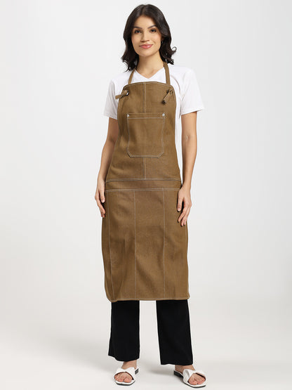 Camel Brown Denim Apron