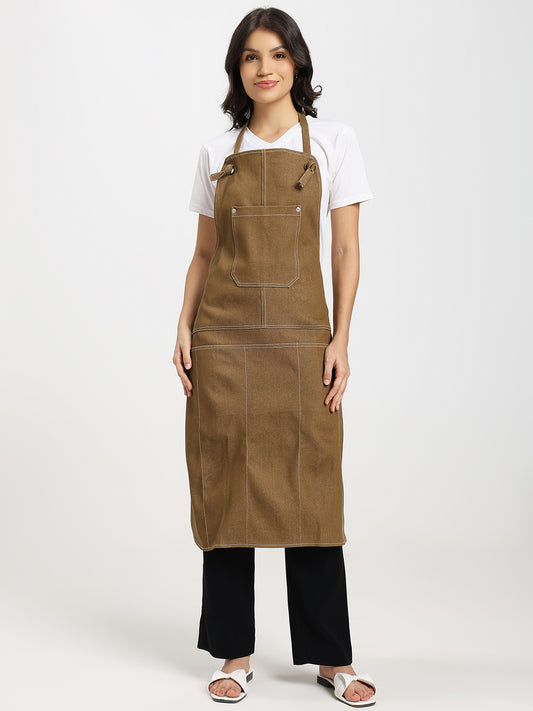 Camel Brown Denim Apron