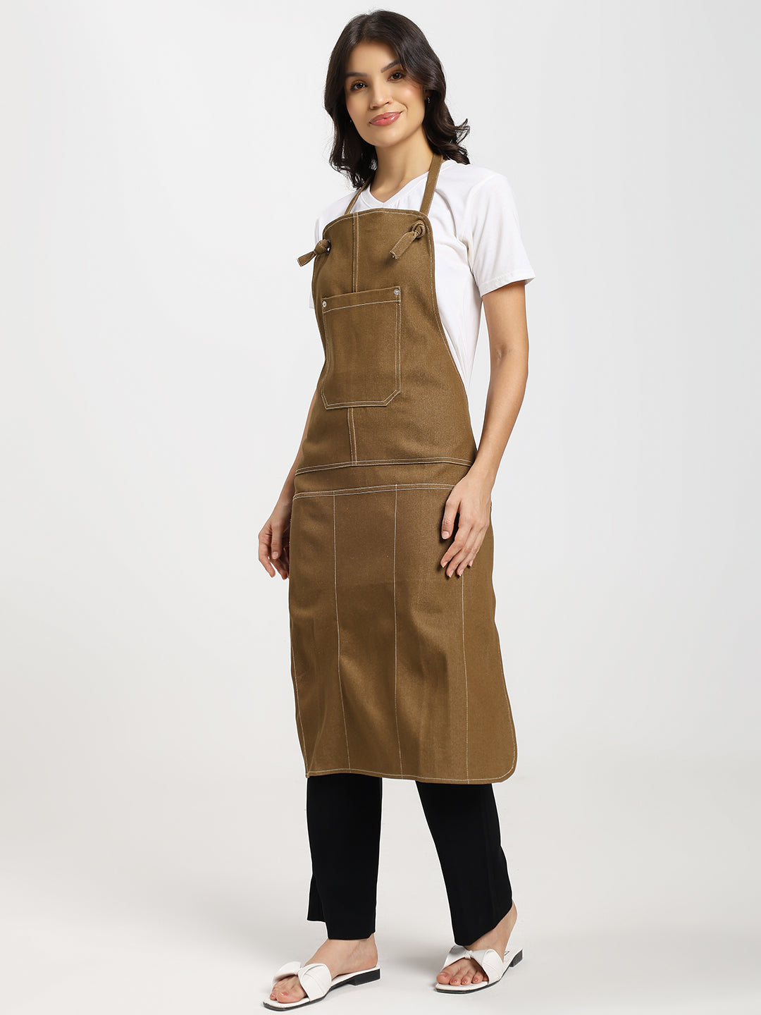 Camel Brown Denim Apron