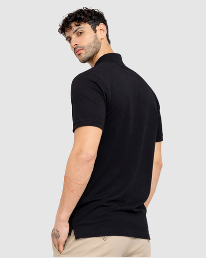 Polo Neck T-Shirt - Black