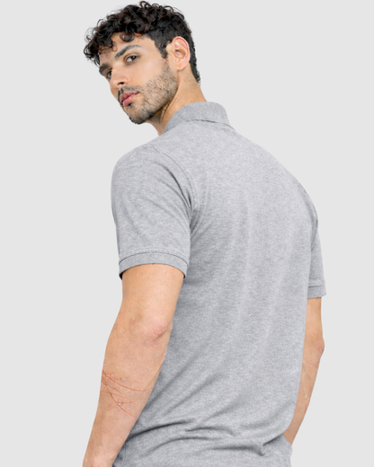 Polo Neck T-Shirt - Grey