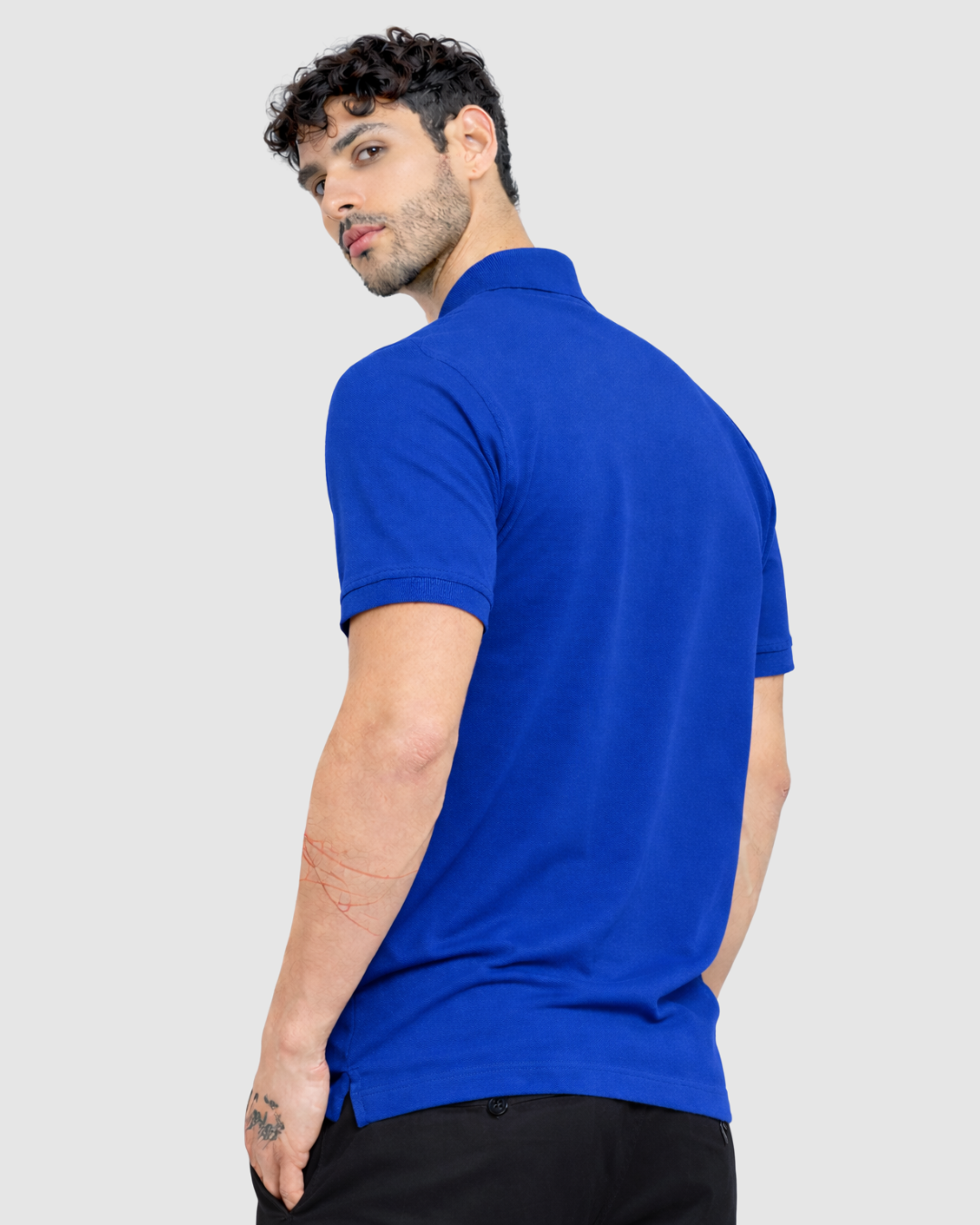 Polo Neck T-Shirt - Royal Blue