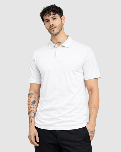 Polo Neck T-Shirt - White