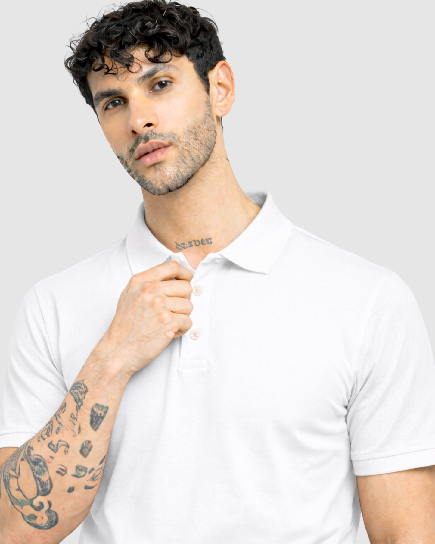 Polo Neck T-Shirt - White
