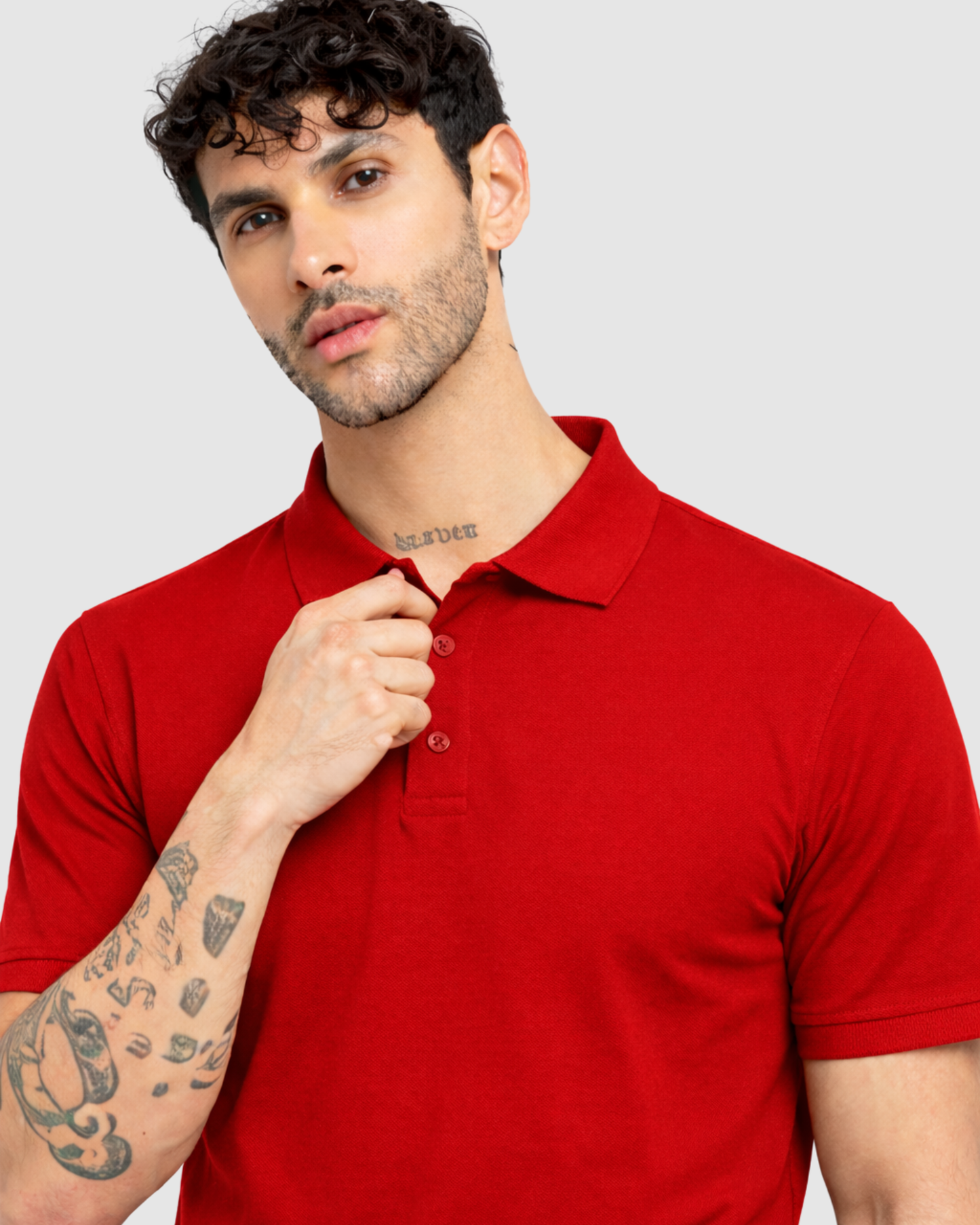 Polo Neck T-Shirt - Red