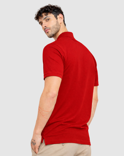 Polo Neck T-Shirt - Red